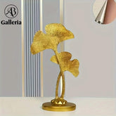 Golden Ginkgo Leaf Table Sculpture
