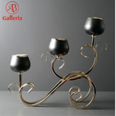 Crystal Candle Stand in Black Holders