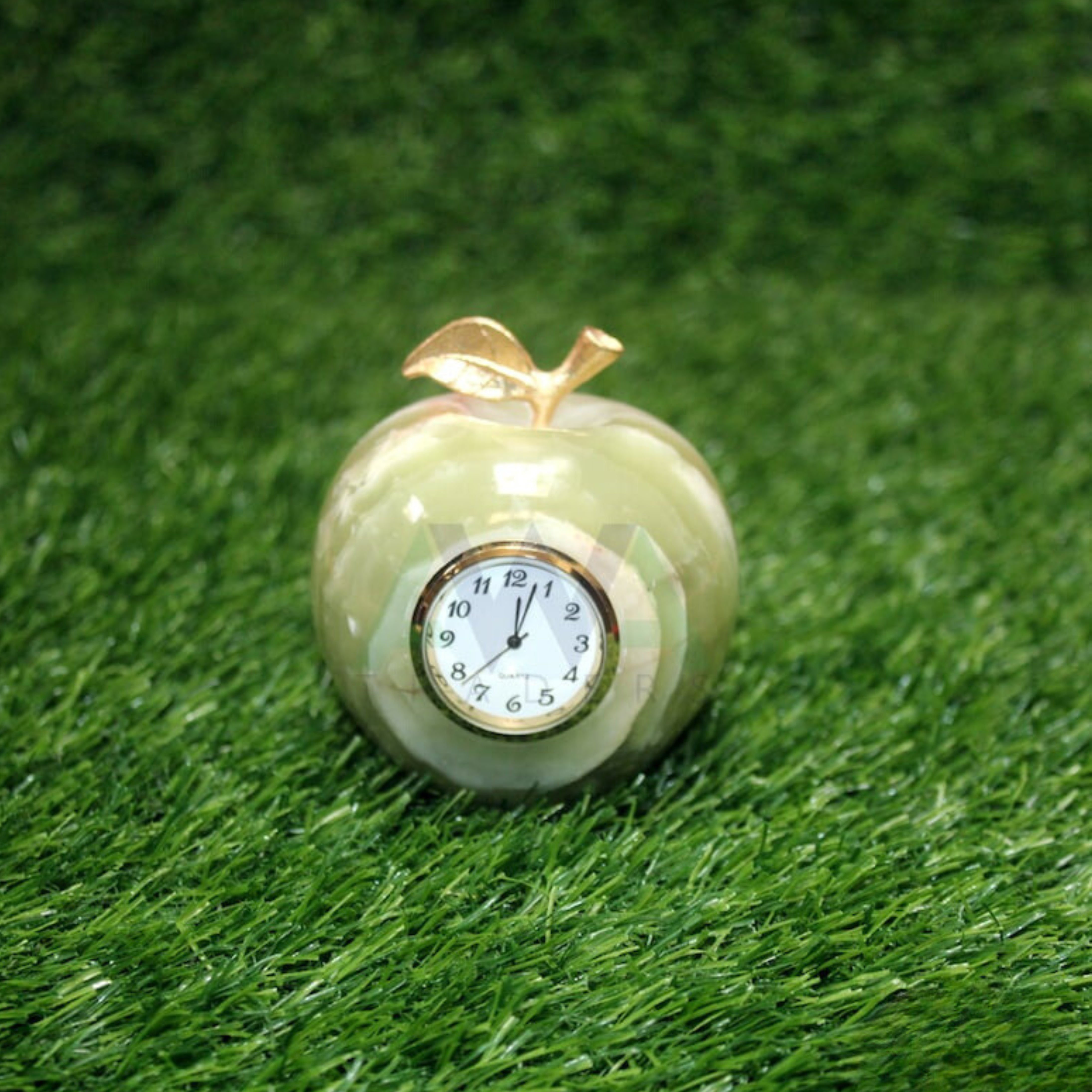 Onyx Marble Apple Clock