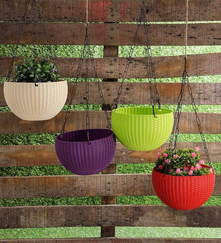 Hanging Plastic Pots pack of 3 pcs AB-321