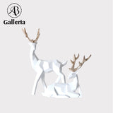 Deer Ornament Set of 2 pieces white color