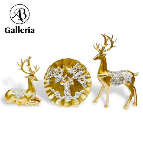 Golden Deers Ornaments with plate