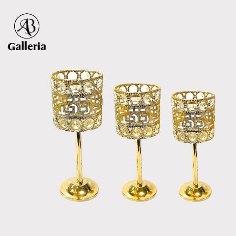 Crystal Candle Stand Set Of 3 Different Sizes