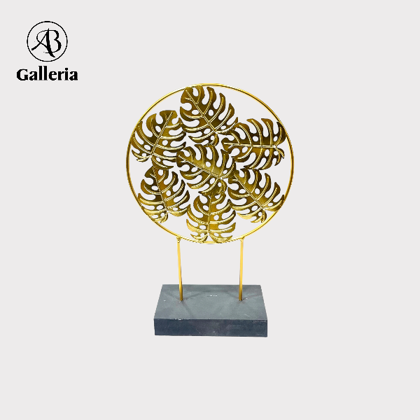 Elegant Golden Leaf Metal Ornament