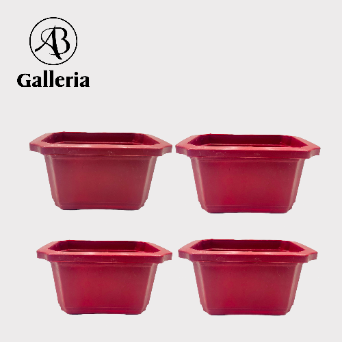 Square Shape Pot Set of 4 pcs Dia: 7.25x5.50inch Height 4 inch SG-116