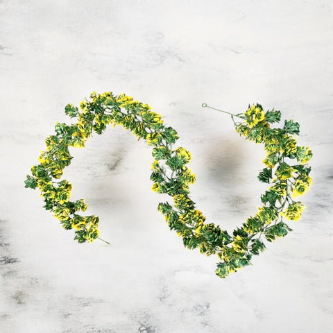 Artificial Green and Yellow Leaf & Flower Bunch