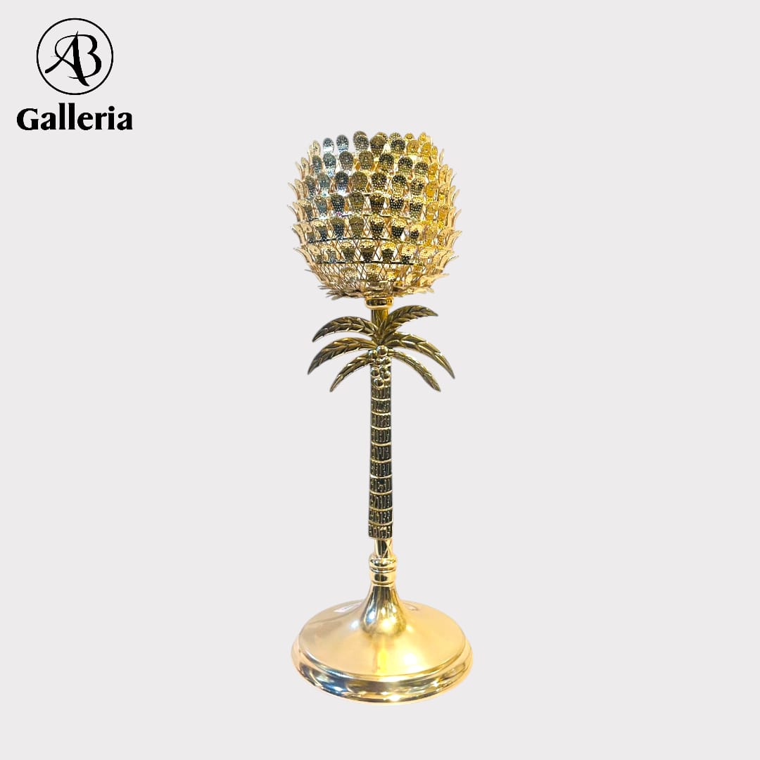 Golden Decorative Candle Stick & Vase In A Flower Shape
