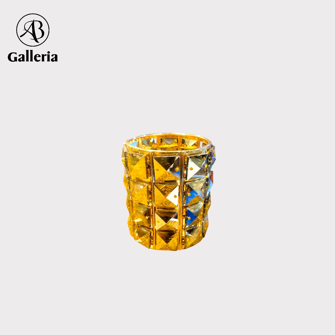 Golden crystal makeup & pen holder