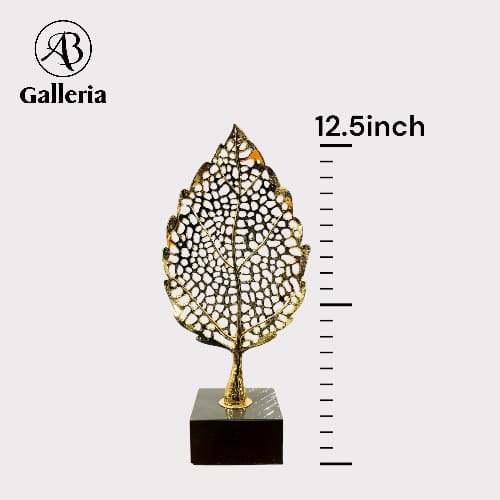 Metal Leaves With Marble Base 2 Different Size's