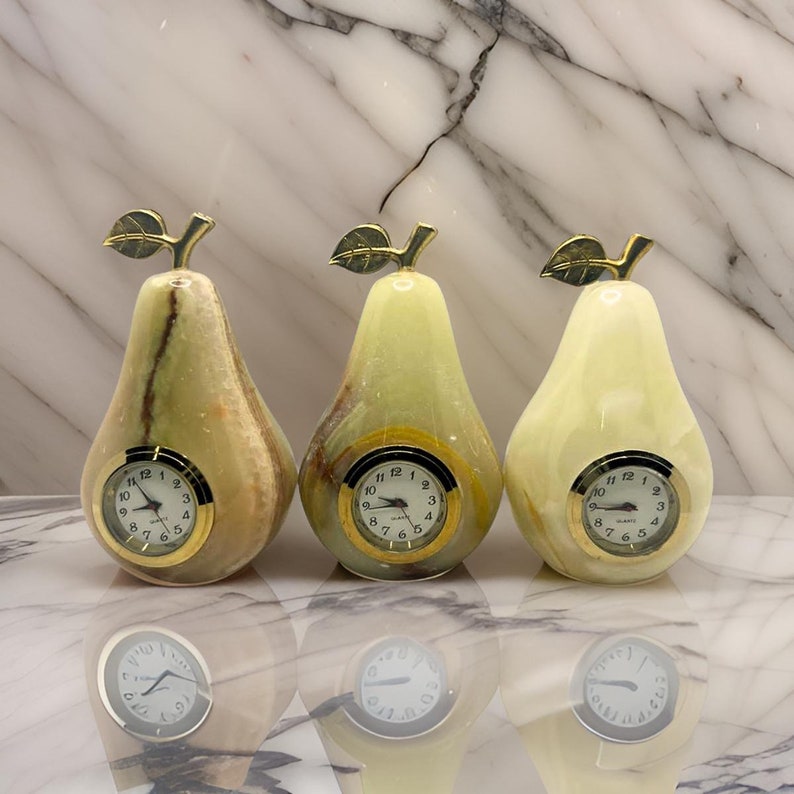 Onyx Marble Pear With Clock