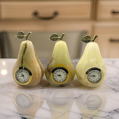 Onyx Marble Pear With Clock