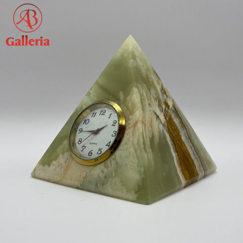 Onyx Marble Paramid With Clock