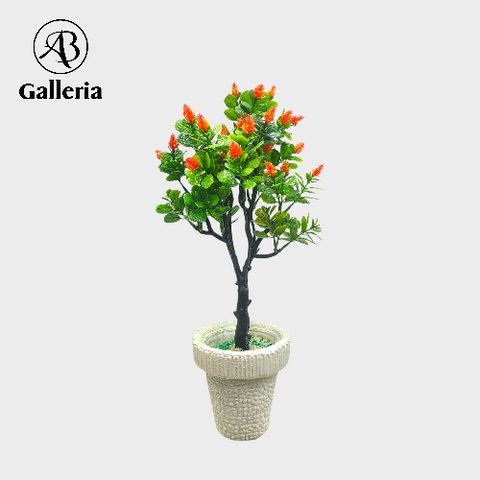 🌸 Artificial Flowering Table Plant with Decorative Pot