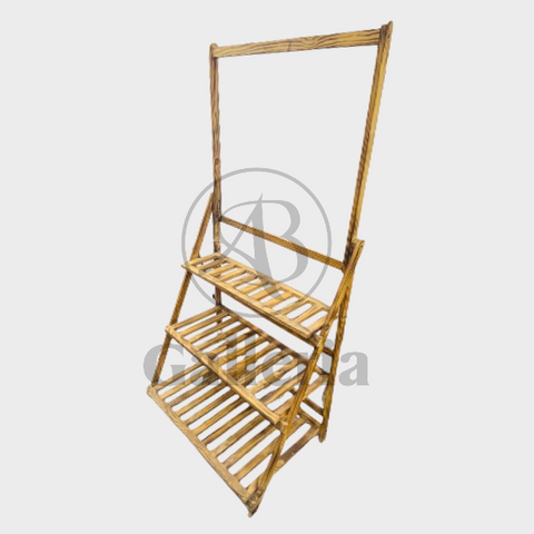 Wooden stand with hanging pot
